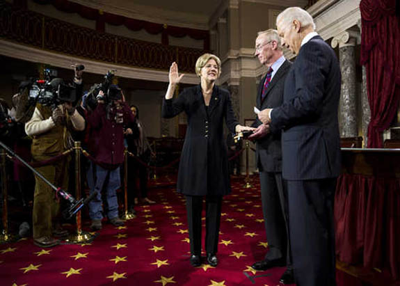Help is on the way: Elizabeth Warren sworn into US Senate on Jan. 3