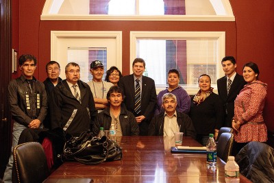 Senator with a delegation representing the anti-Pebble Mine Group, United Tribes of Bristol Bay. (Photo Sen. Begich's office)